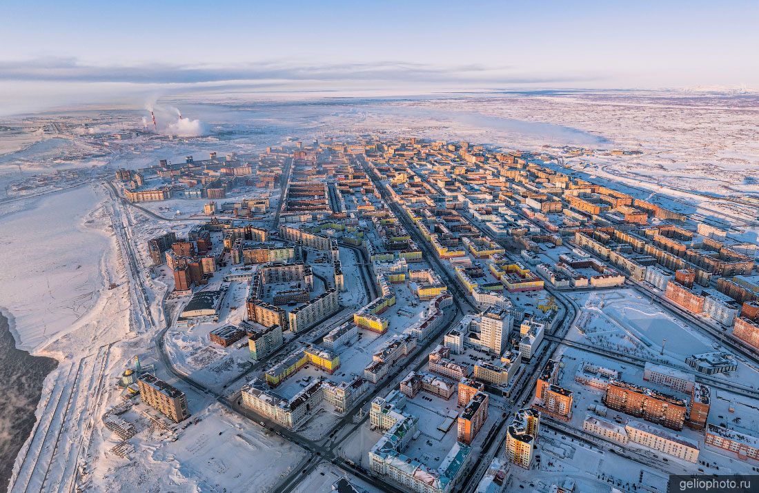 Норильск с высоты птичьего полёта фото