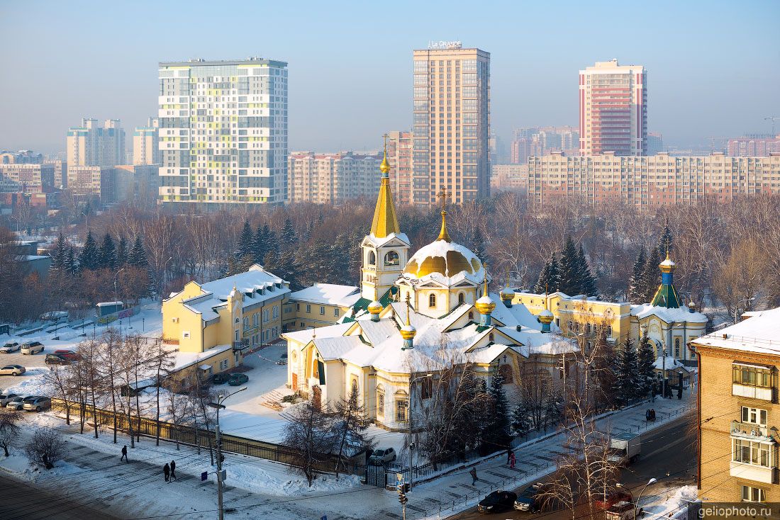 Вознесенский собор в Новосибирске с высоты фото
