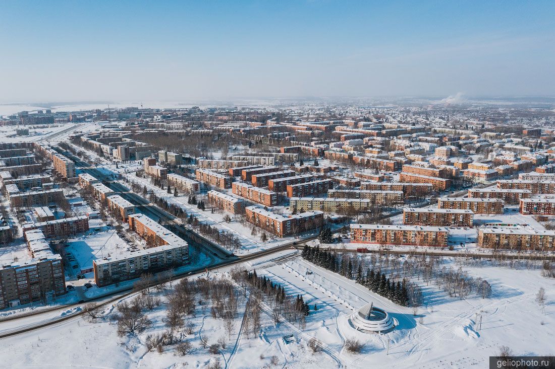 Парк Победы в Юрге с высоты фото