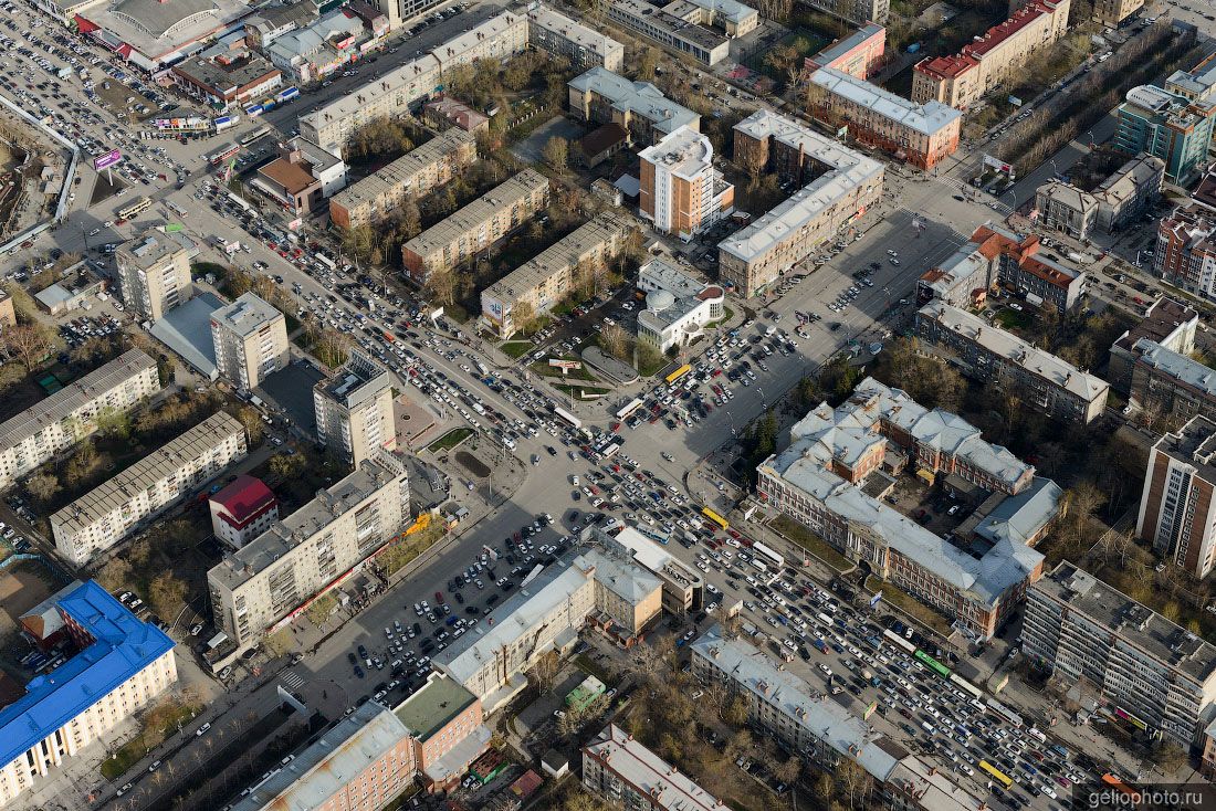 Станция Красный проспект в Новосибирске с высоты фото