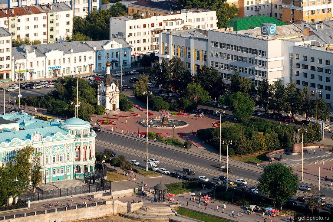 Площадь Труда в Екатеринбурге с высоты фото