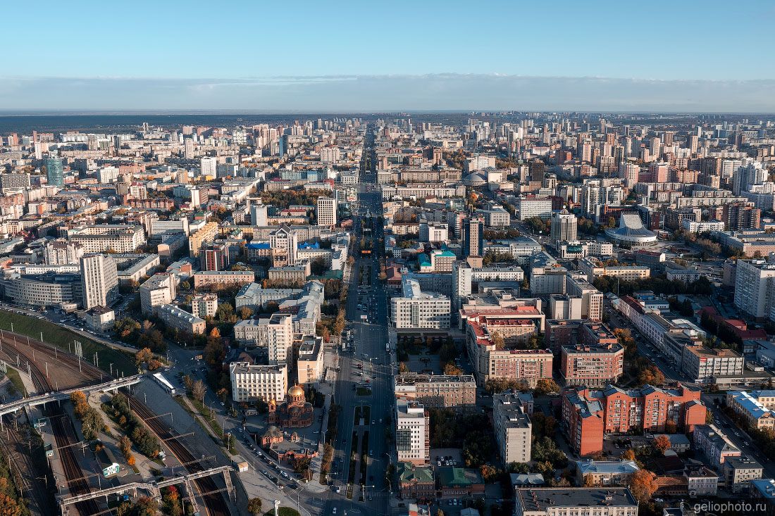 Красный проспект в Новосибирске с высоты фото