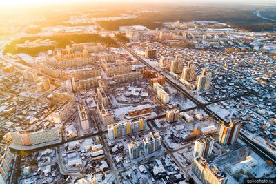 Район Перевалка в Петрозаводске с высоты фото