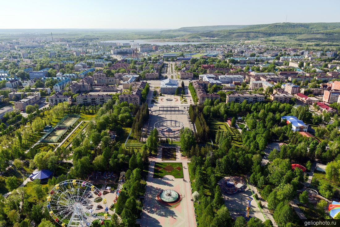 Городской парк в Альметьевске с высоты фото