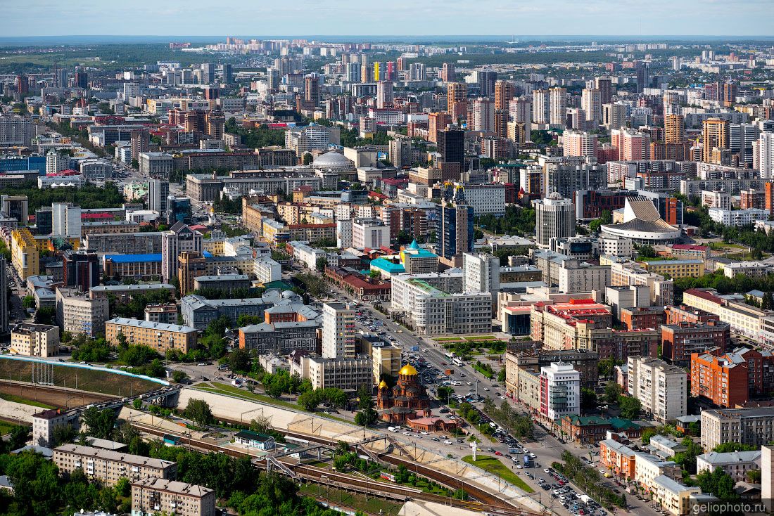 Центр Новосибирска с высоты птичьего полёта фото