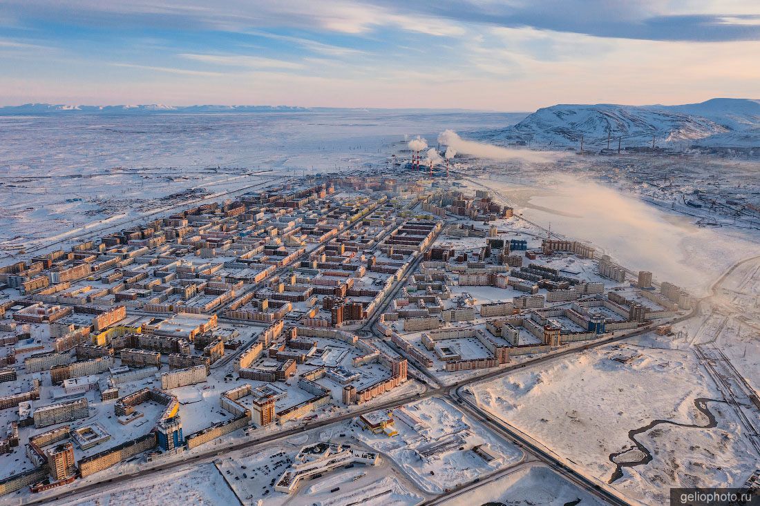 Норильск с высоты зимой фото