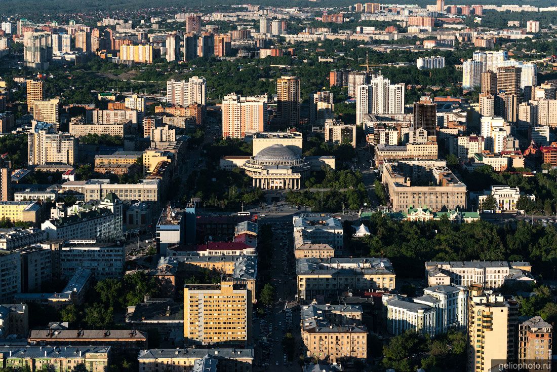 Центр Новосибирска с высоты фото