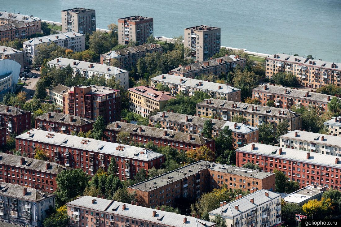 Хрущёвки на проспекте Маркса в Омске с высоты фото