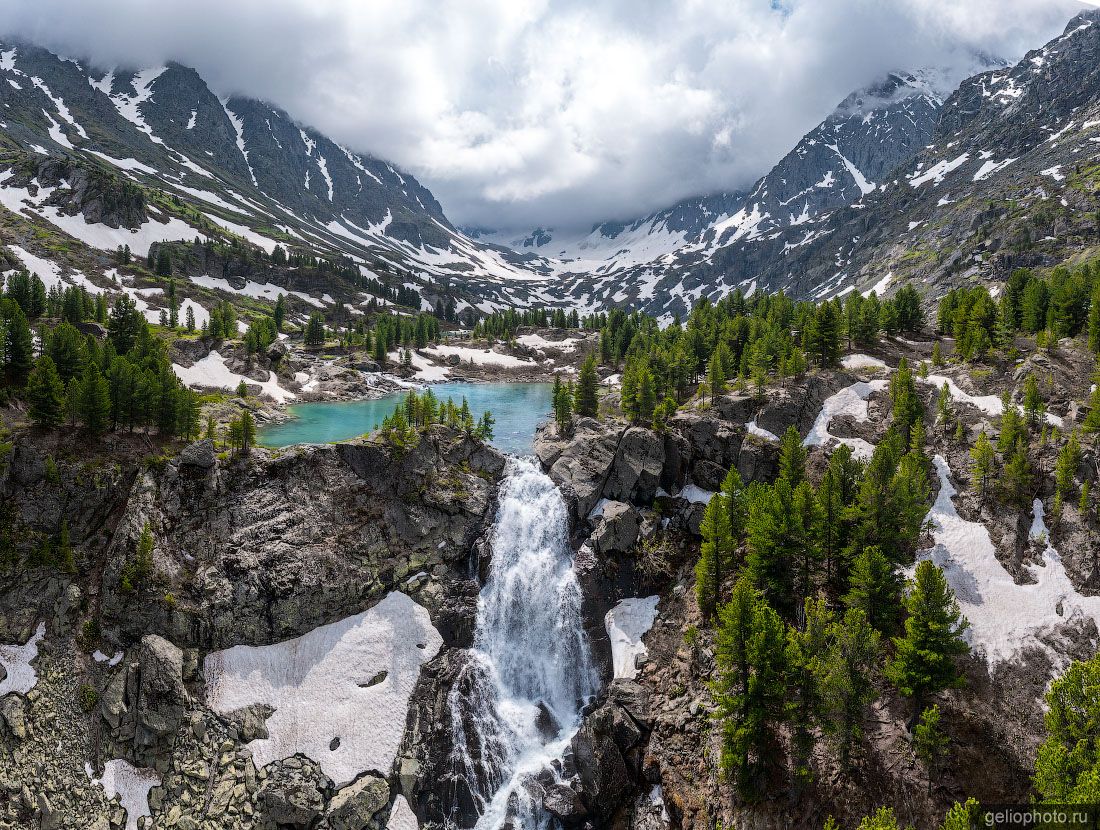Река Куйгук на Мультинских озёрах с высоты фото
