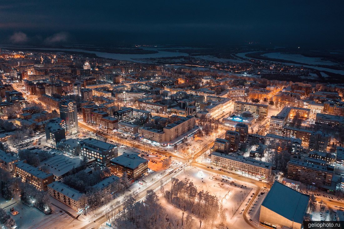 Ночной Сыктывкар с высоты фото