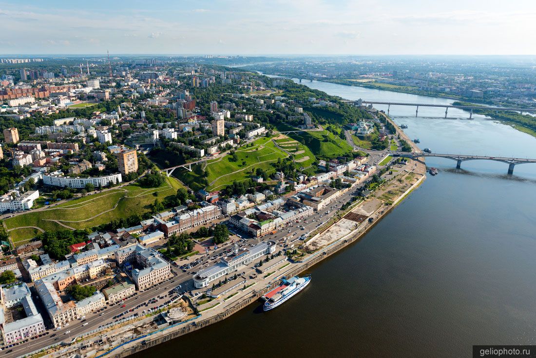 Речной вокзал в Нижнем Новгороде с высоты фото
