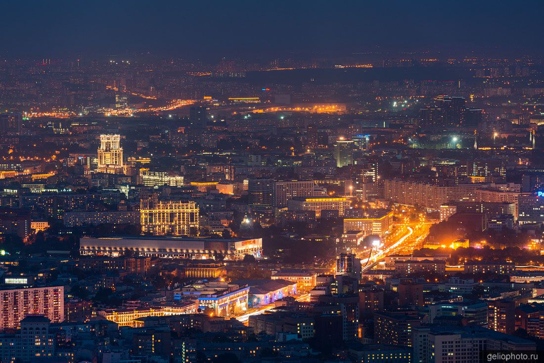 Ночная Москва с высоты фото