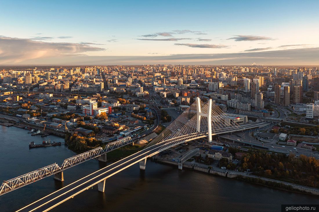 Четвёртый мост в Новосибирске с высоты фото