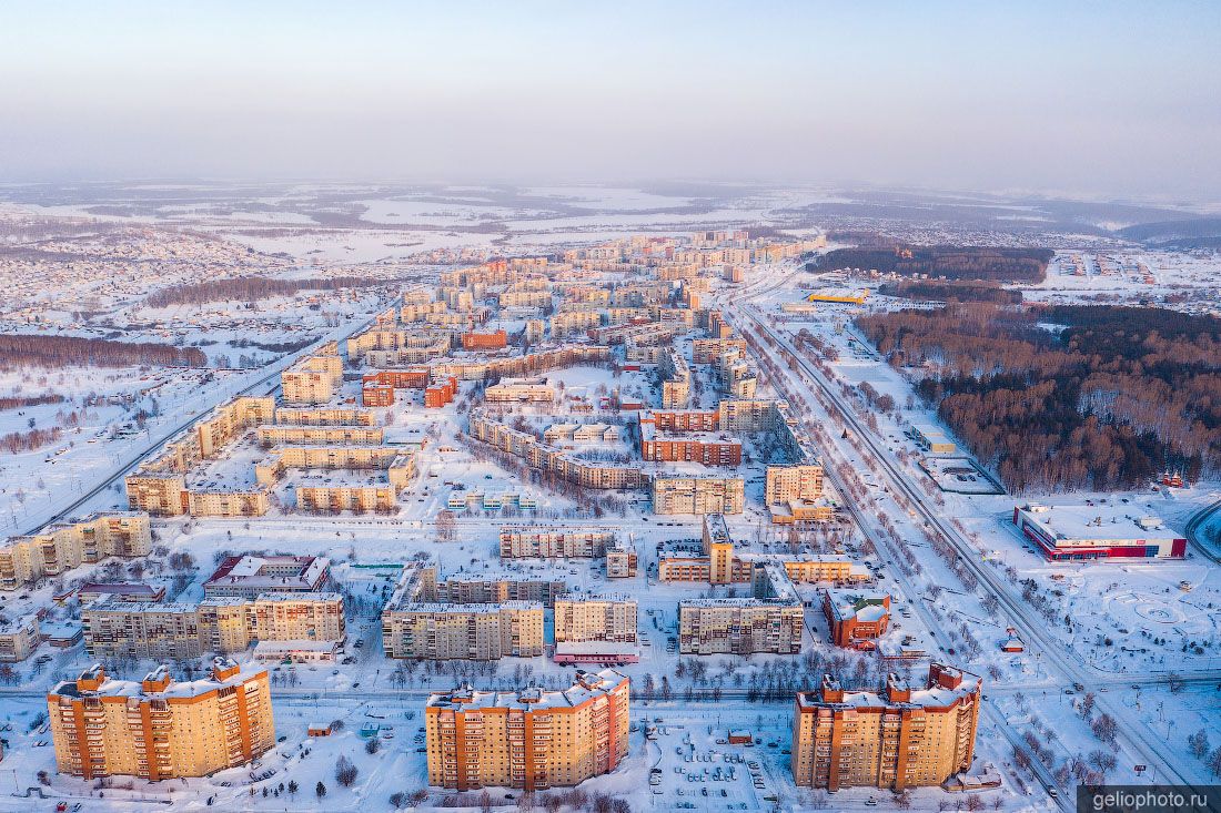 Прокопьевск зимой с высоты фото