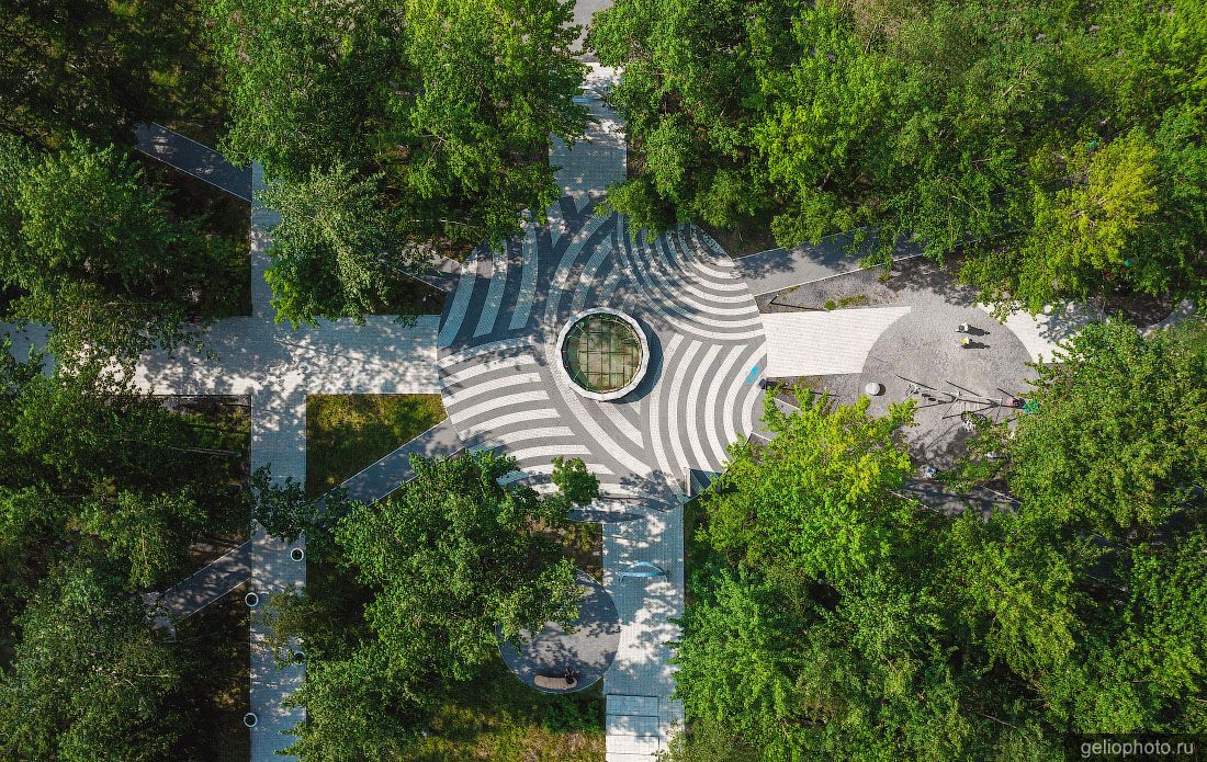 Городской парк Алдана вид сверху фото