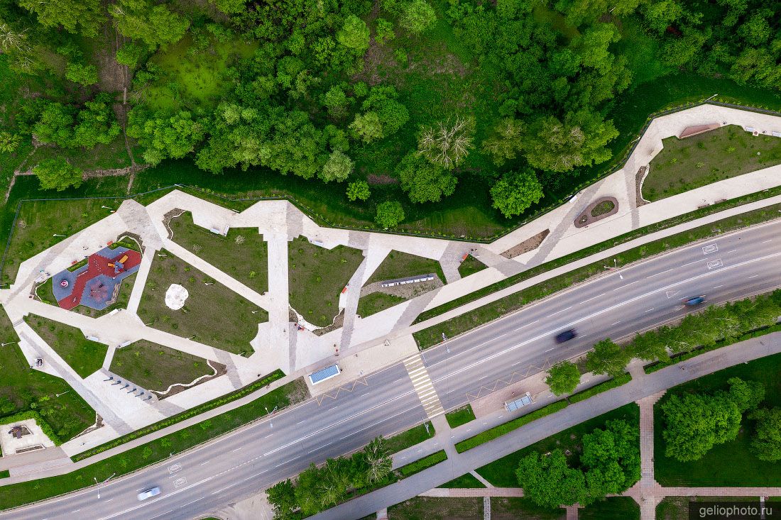 Сквер Сандахчиева в Кольцово с высоты фото