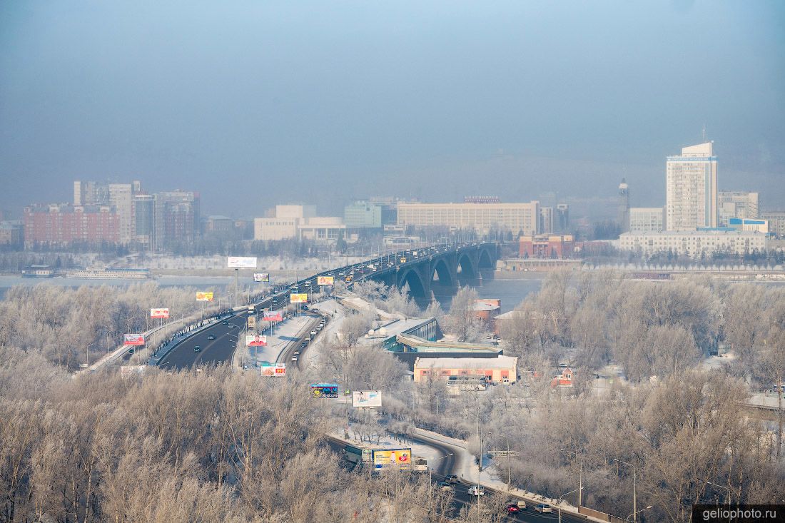 Коммунальный мост в Красноярске зимой фото