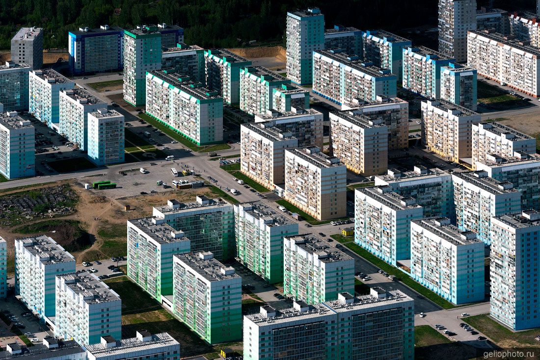Плющихинский микрорайон в Новосибирске с высоты фото