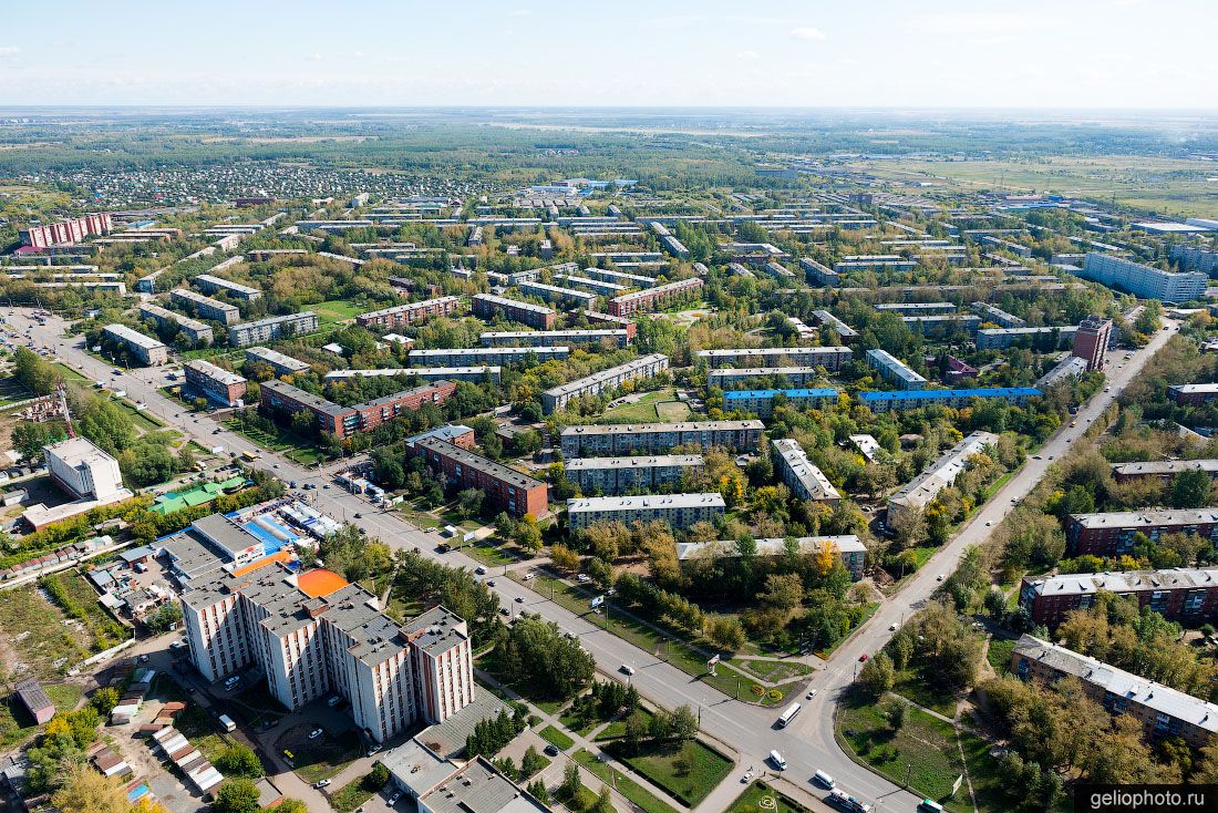 Микрорайон Амурский в Омске с высоты фото