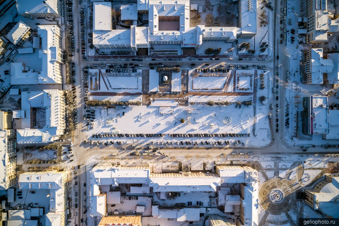 Площадь Советов в Улан-Удэ с высоты фото