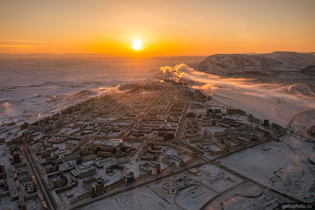 Норильск с высоты зимой фото