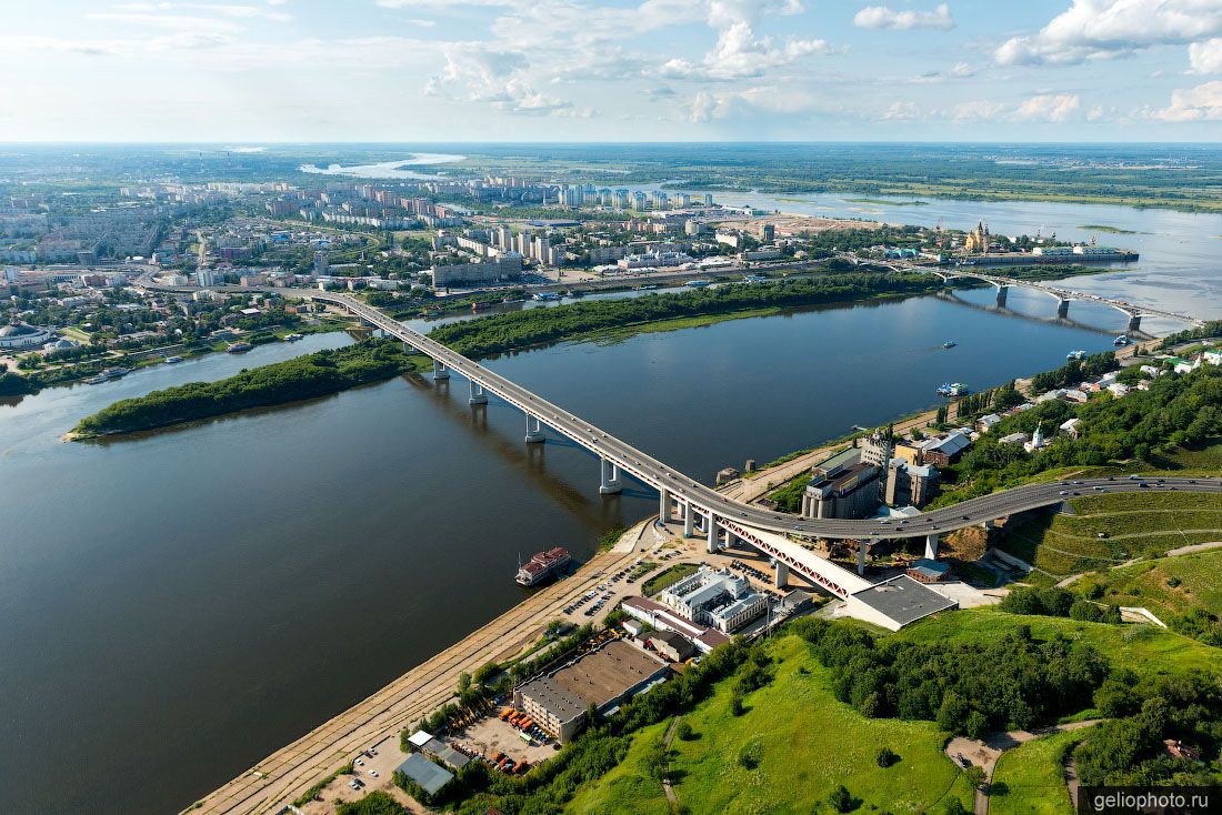 Метромост в Нижнем Новгороде с высоты фото