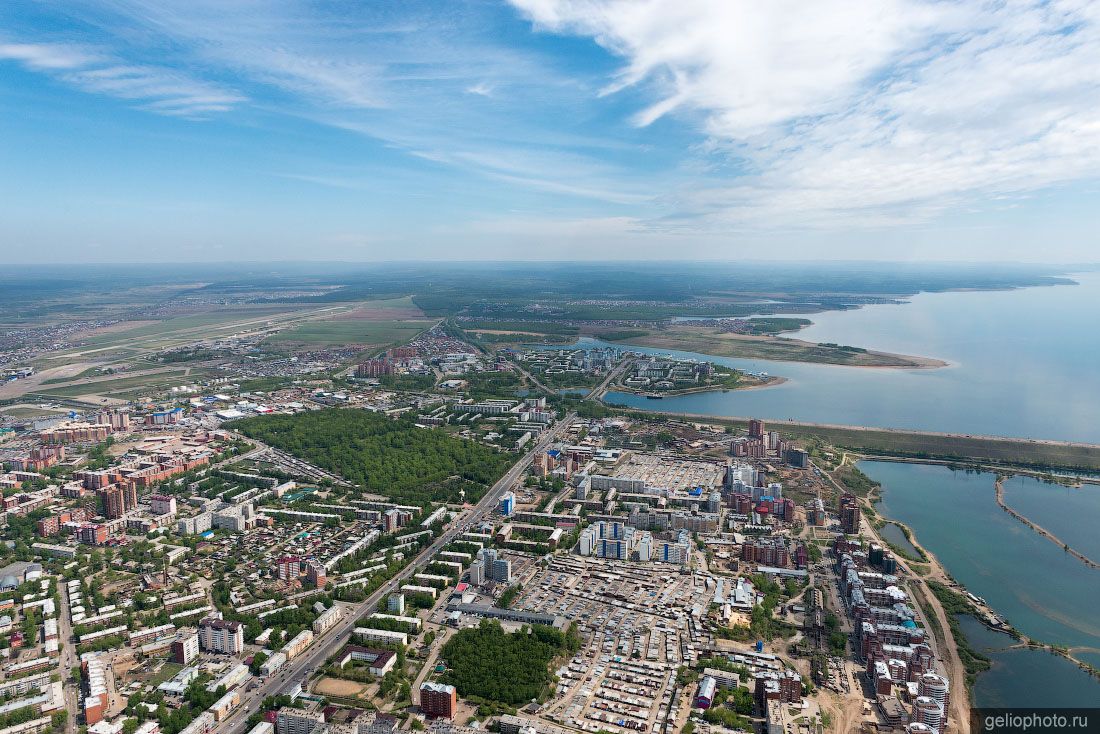 Октябрьский округ Иркутска с высоты фото