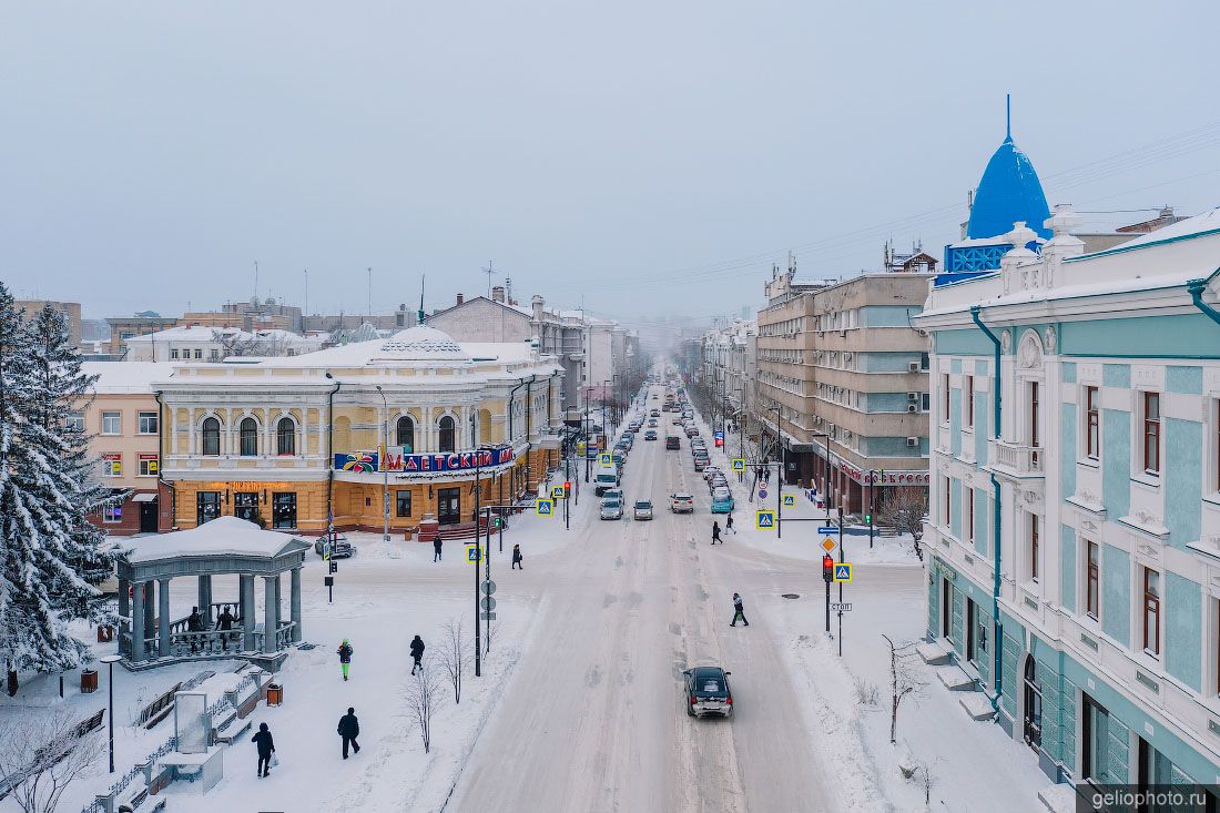 Проспект Мира в Красноярске зимой фото