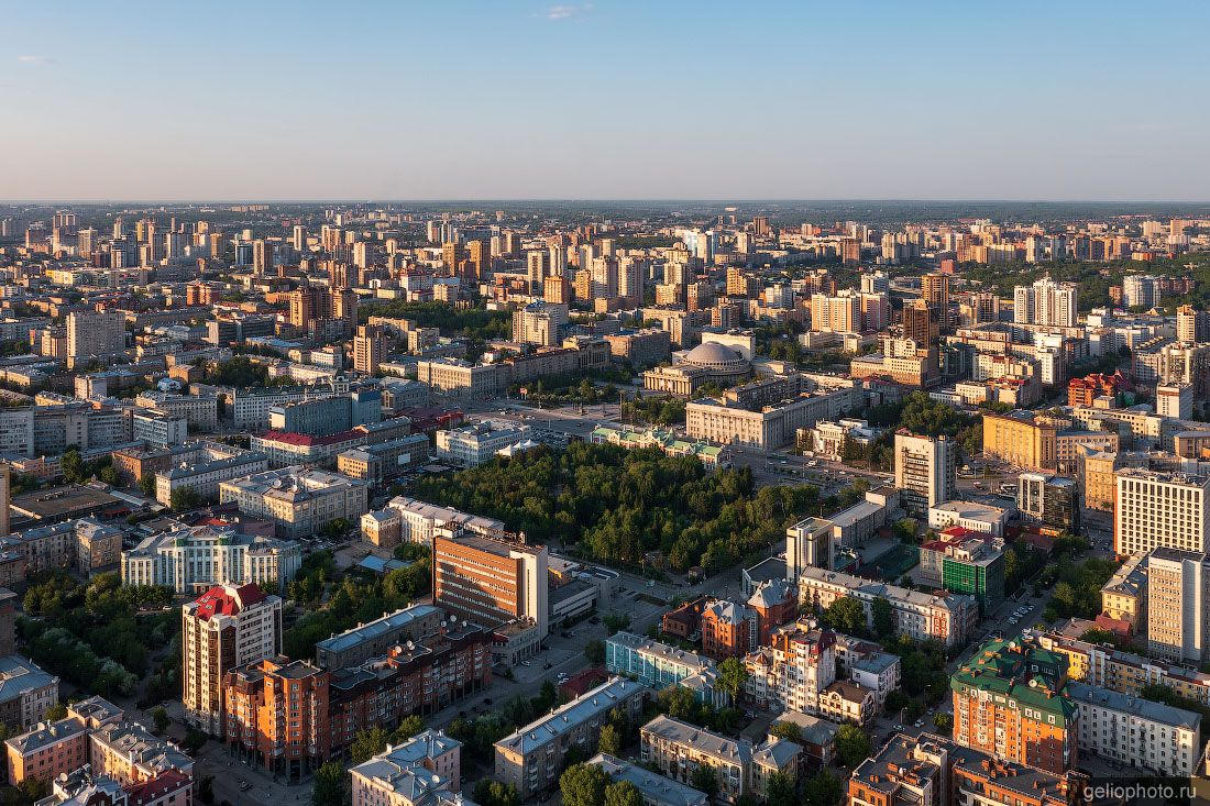 Центр Новосибирска летом с высоты фото