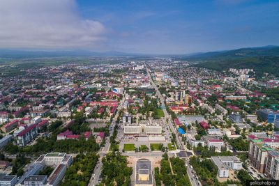 Дом Правительства Сахалинской области с высоты фото