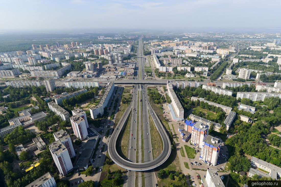 Проспект Победы в Казани с высоты фото