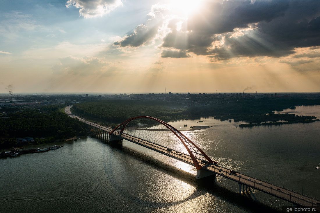 Бугринский мост в Новосибирске с высоты фото