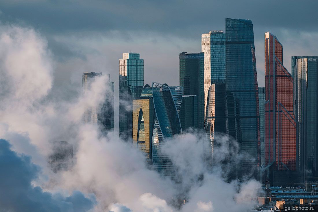 Москва-Сити с высоты птичьего полёта фото
