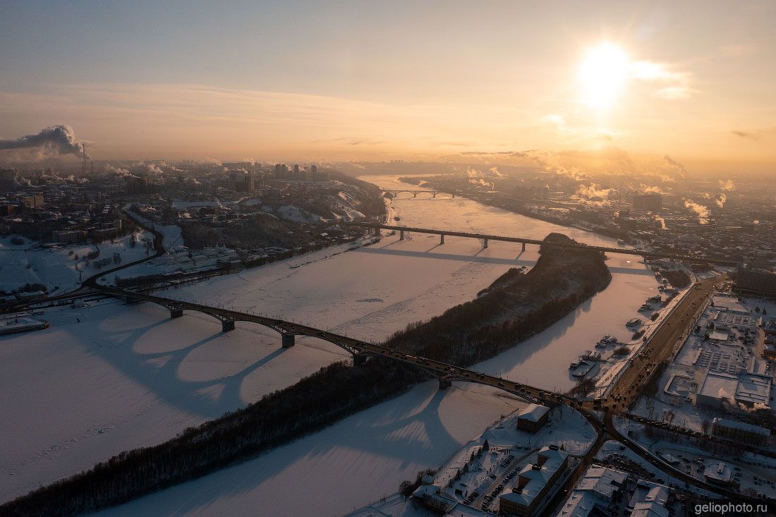 Канавинский мост в Нижнем Новгороде с высоты фото