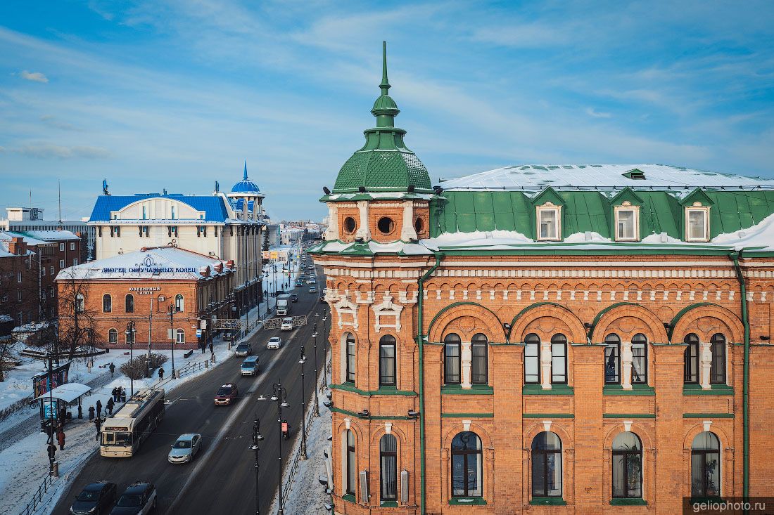 Проспект Ленина. Здание думы Томска с высоты фото