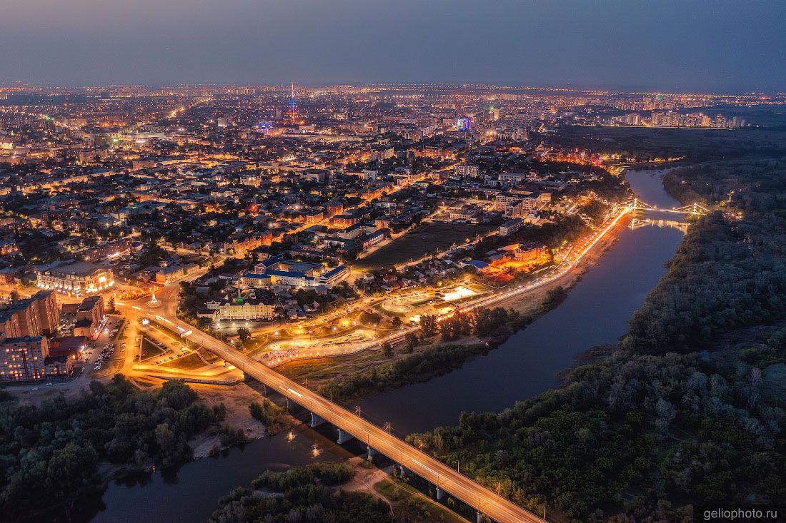 Ночной Оренбург вид сверху фото