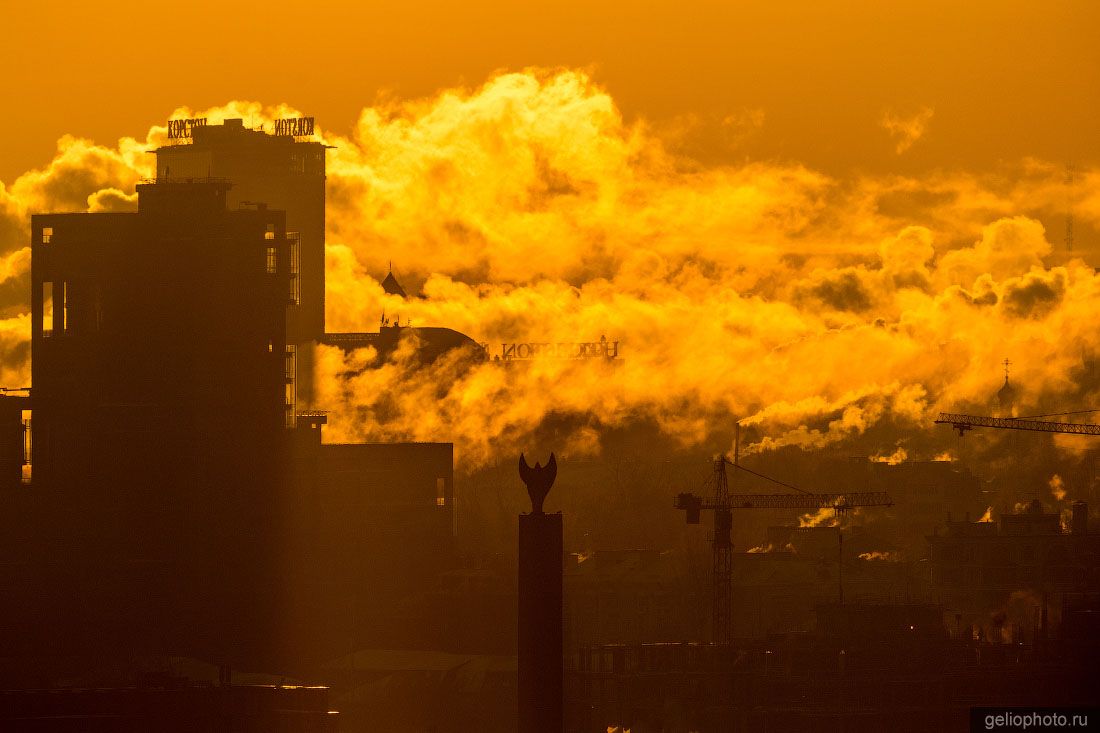 Казань с высоты на закате фото