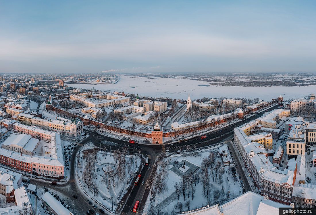 Нижегородский Кремль зимой с высоты фото