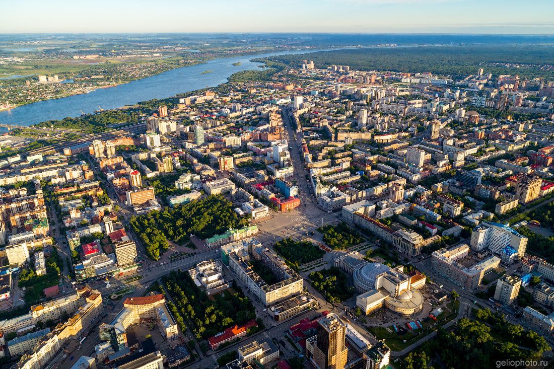 Центр Новосибирска летом с высоты фото
