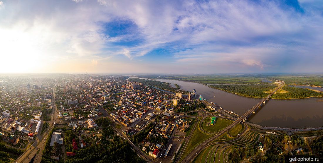 Панорама летнего Барнаула с высоты фото