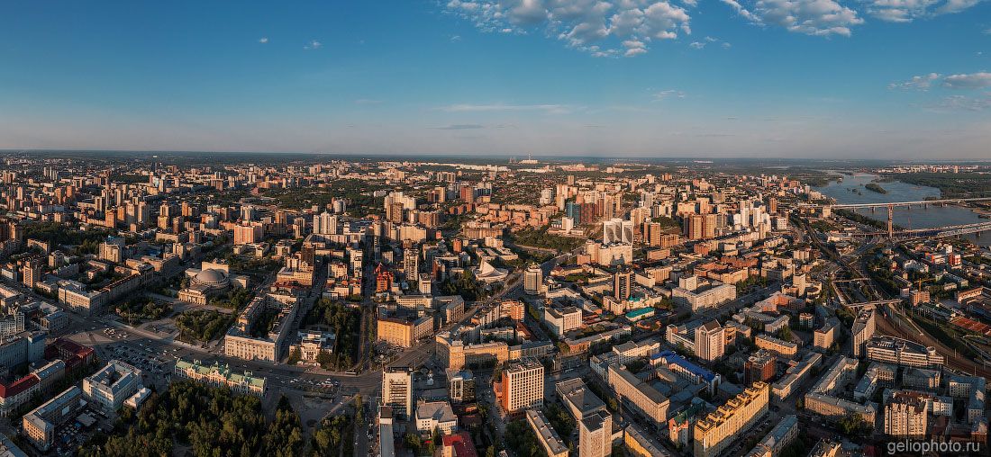 Панорама Новосибирска с высоты фото