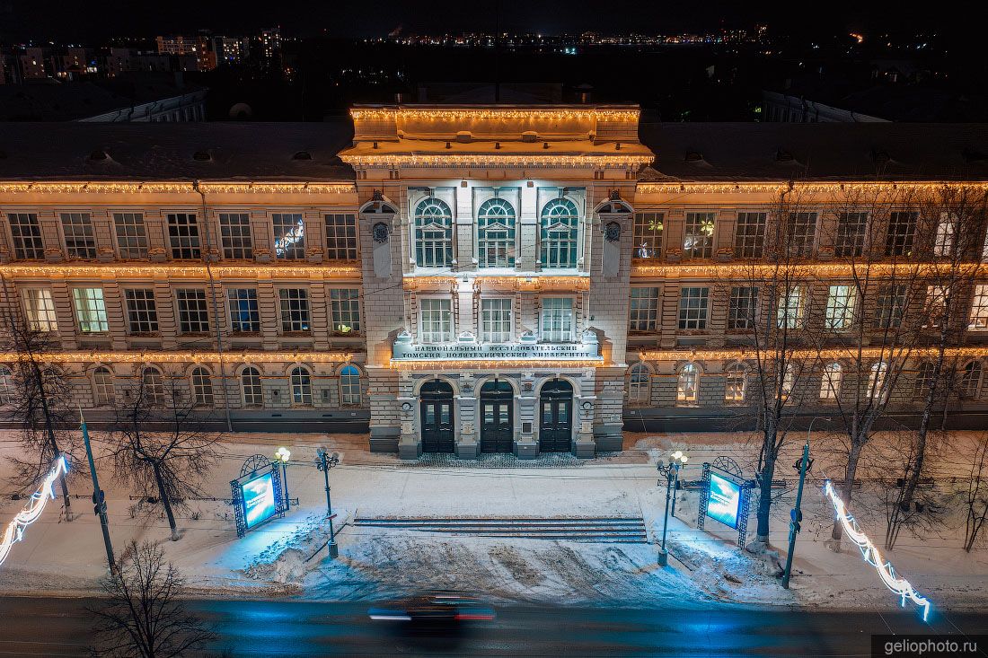 Томский политехнический университет вечером с высоты фото