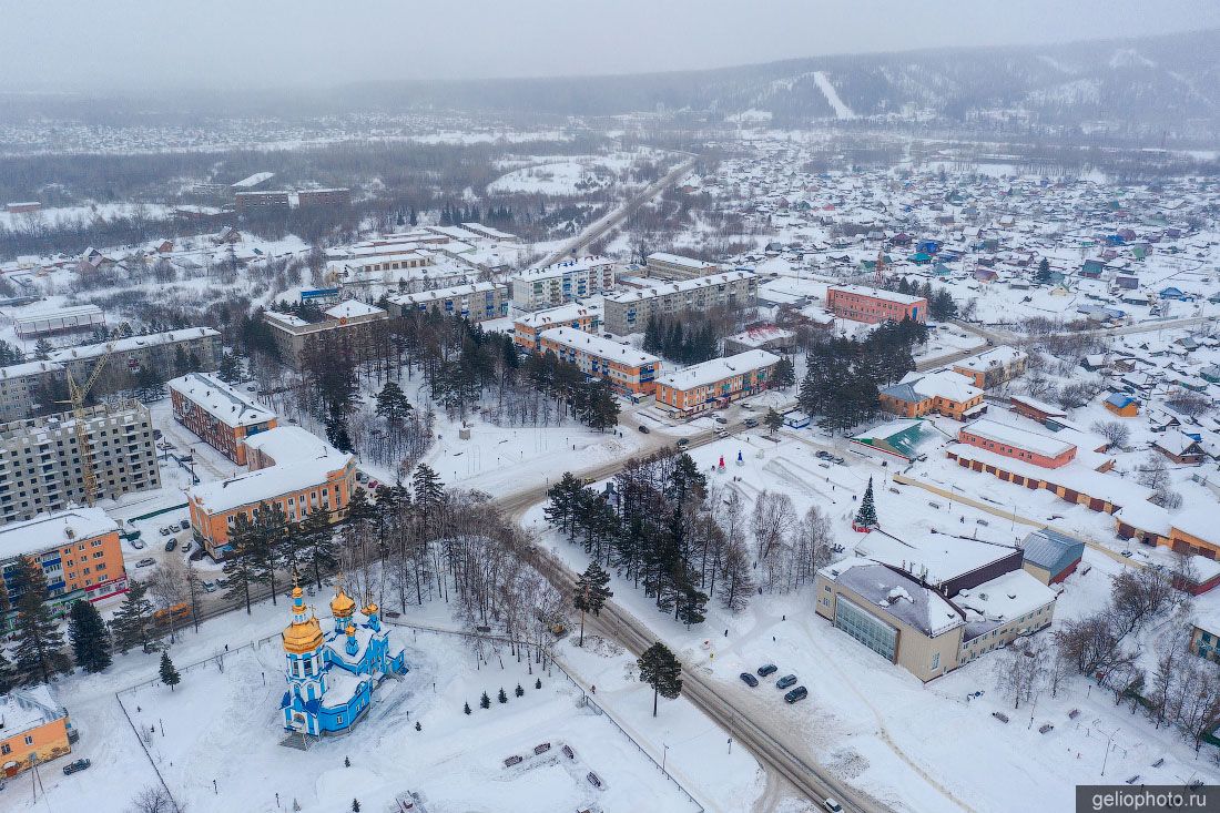 Центр Мысков с высоты фото