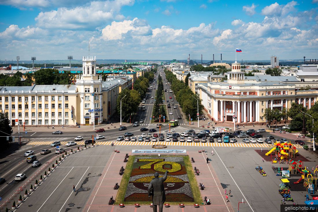 Площадь Советов в Кемерово с высоты фото