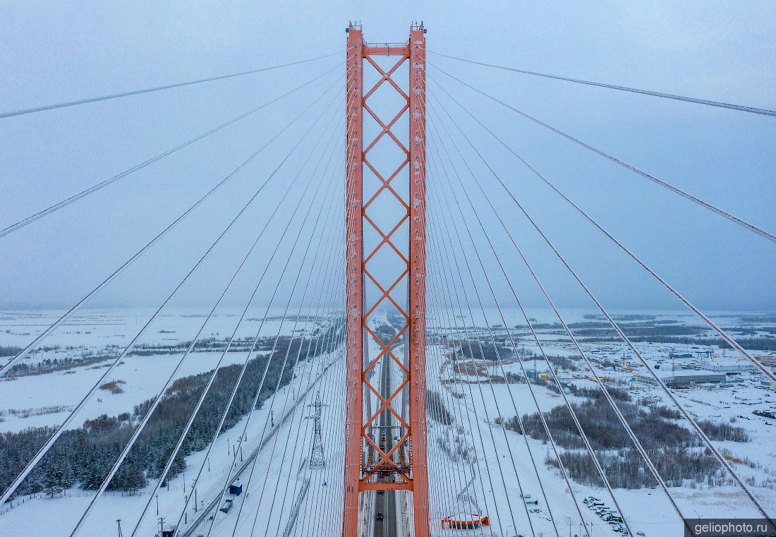 Югорский вантовый мост в Сургуте фото