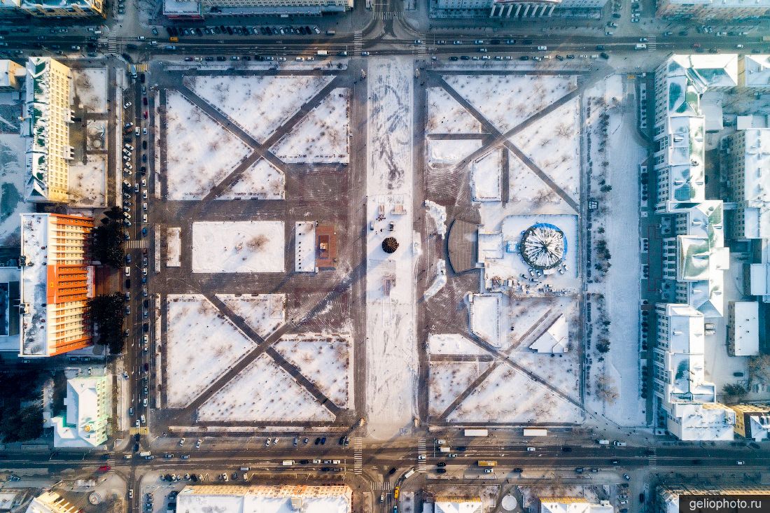 Площадь Ленина в Чите с высоты фото