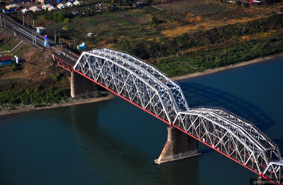 Комсомольский мост в Новосибирске с высоты фото